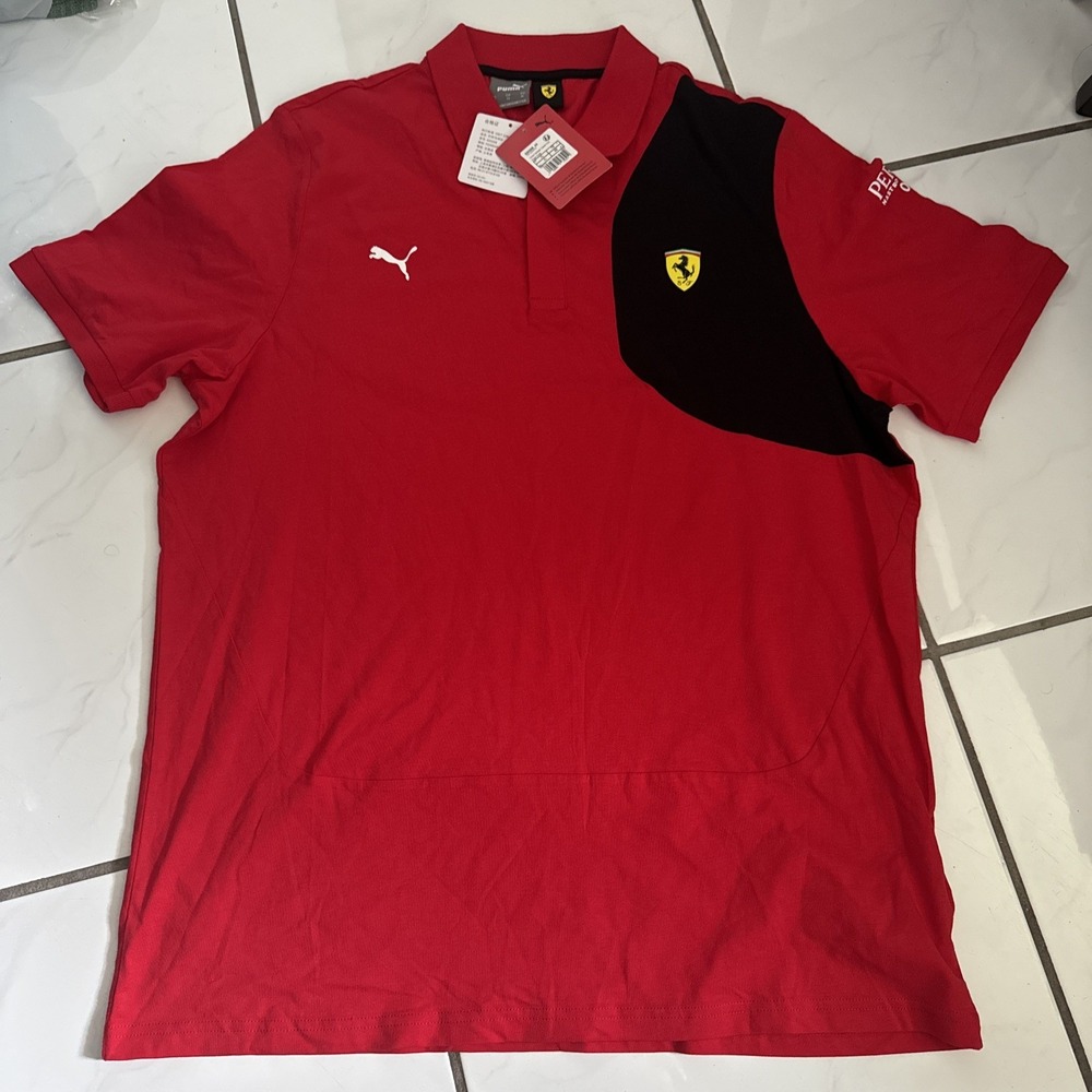 NWT Puma Ferrari F1 Racing Jersey Polo Red Size XL Logo Crest